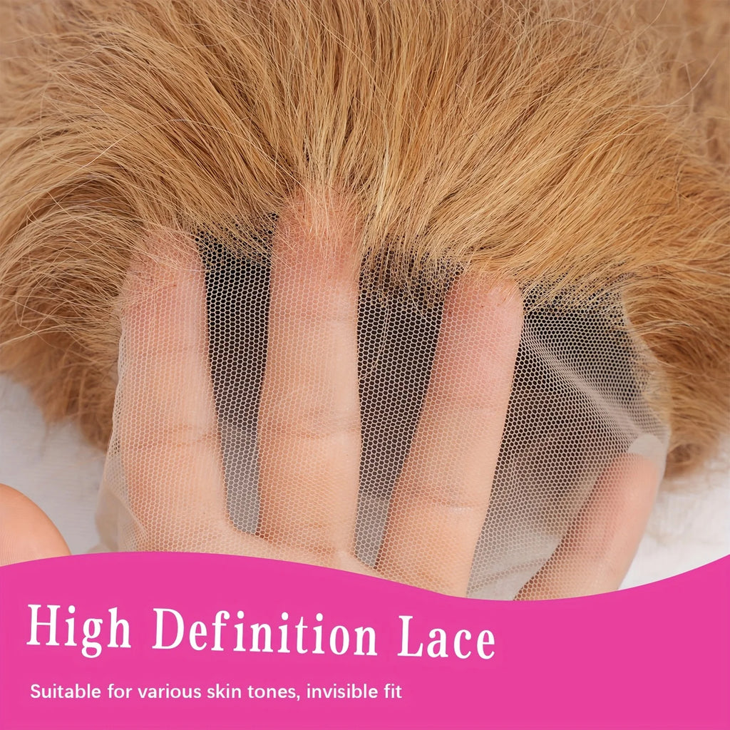 Honey Blonde Deep Wave Human Hair Lace Front Wig