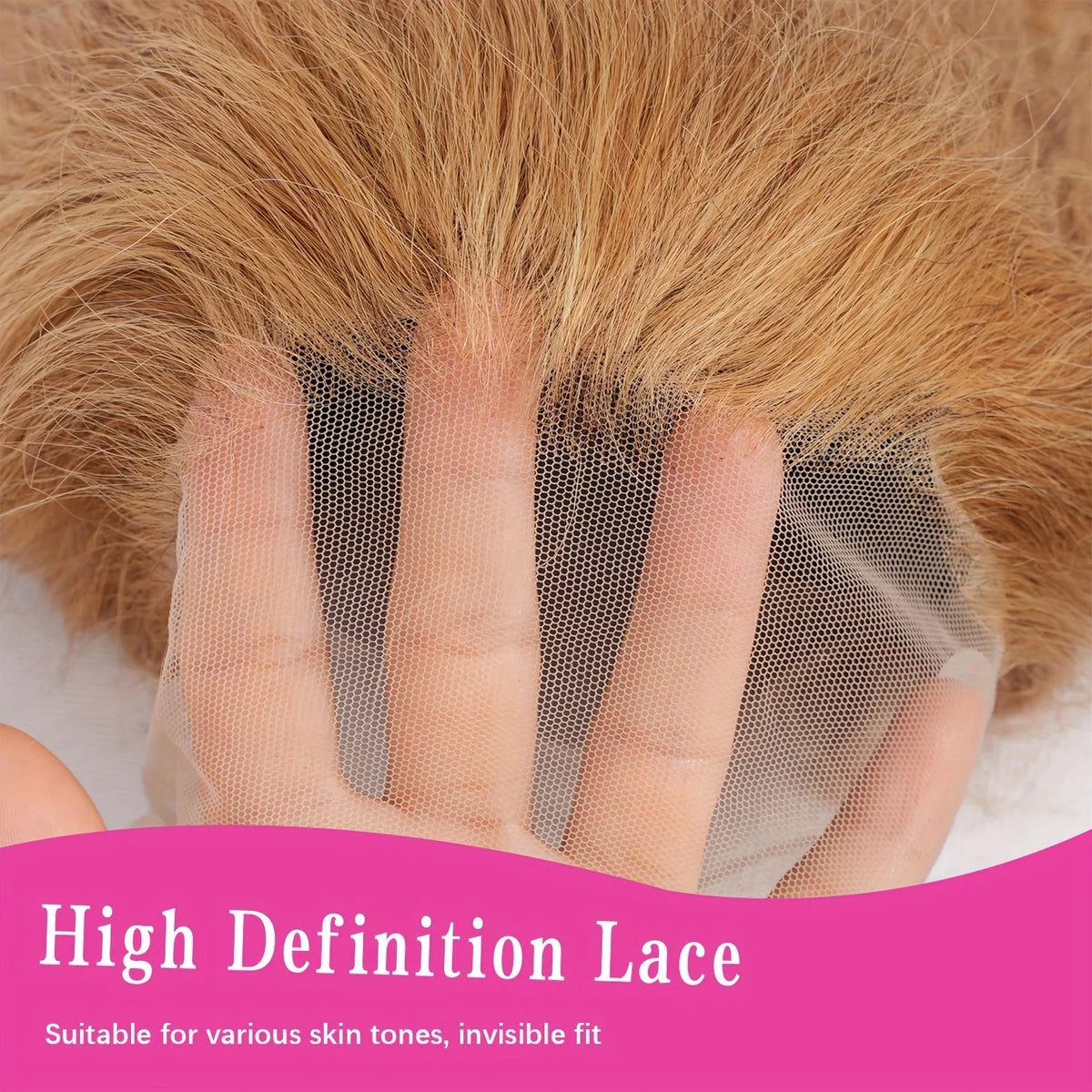 Honey Blonde Deep Wave Human Hair Lace Front Wig