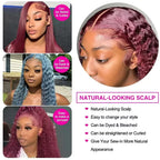 99J Burgundy Deep Wave Human Hair Lace Front Wig