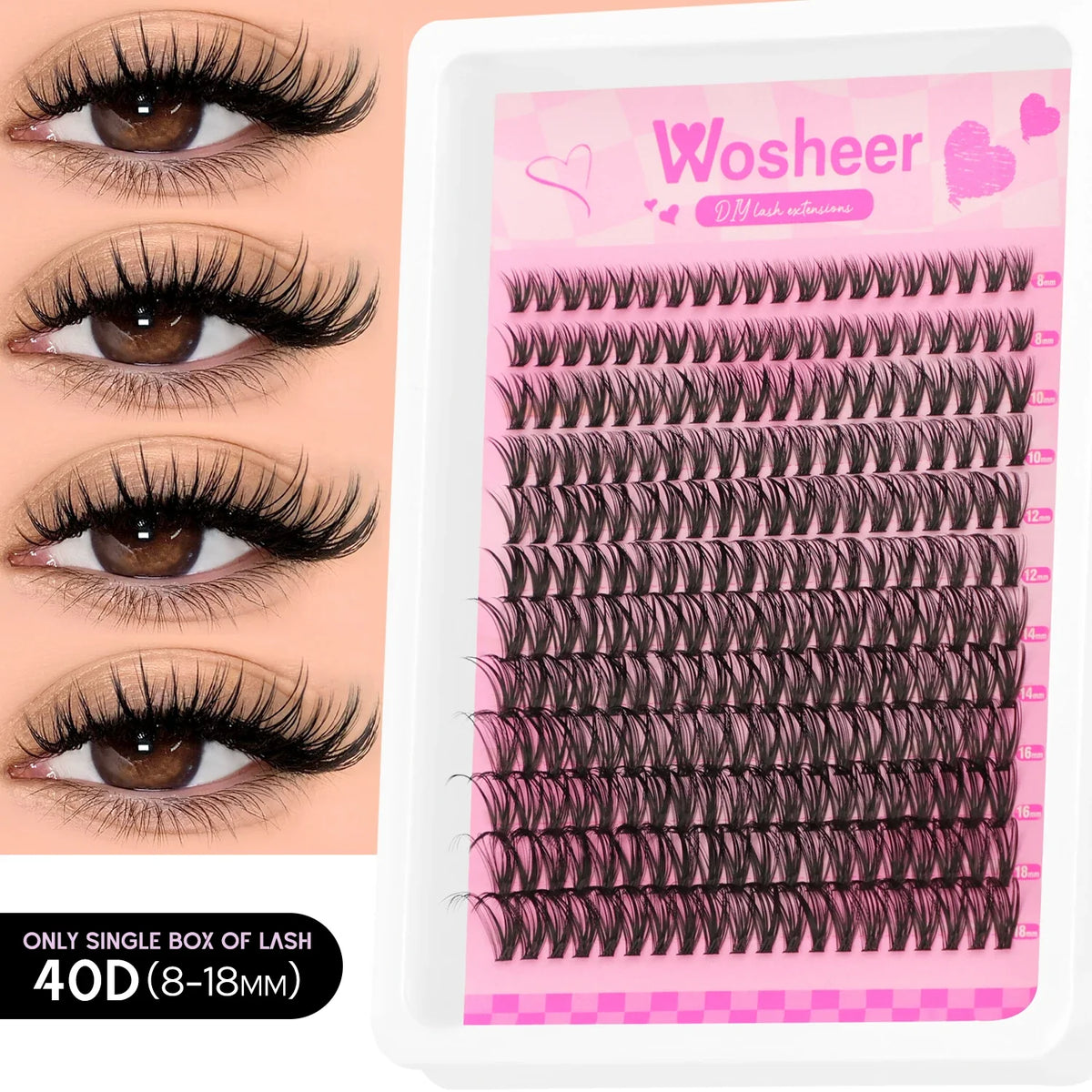 WOSHEER Spiky Manga Lash Cluster Kit