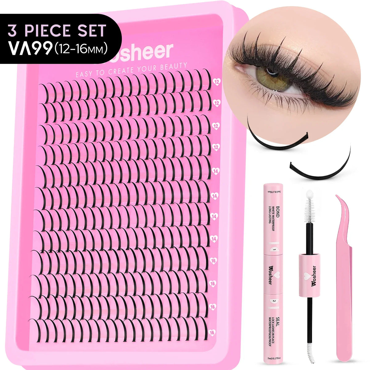 WOSHEER Spiky Manga Lash Cluster Kit