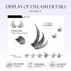 GROINNEYA Natural Lash Clusters | 320 Pieces