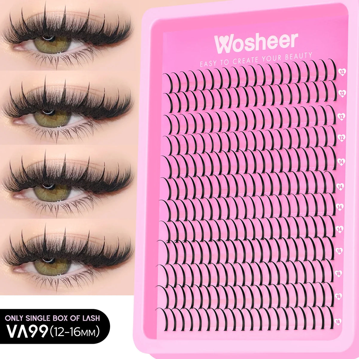 WOSHEER Spiky Manga Lash Cluster Kit