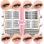 GROINNEYA Natural Lash Clusters | 320 Pieces