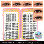 GROINNEYA Natural Lash Clusters | 320 Pieces