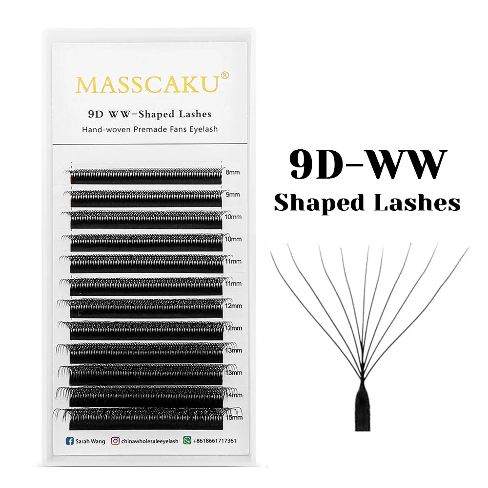 MASSCAKU W-Shape Lash Extensions | 12 Rows