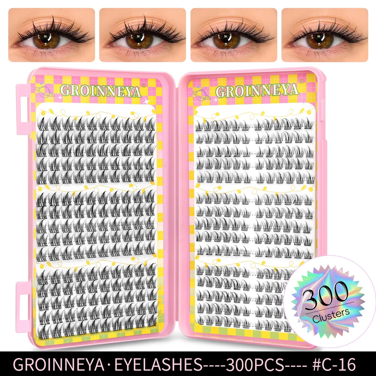 GROINNEYA Natural Lash Clusters | 320 Pieces