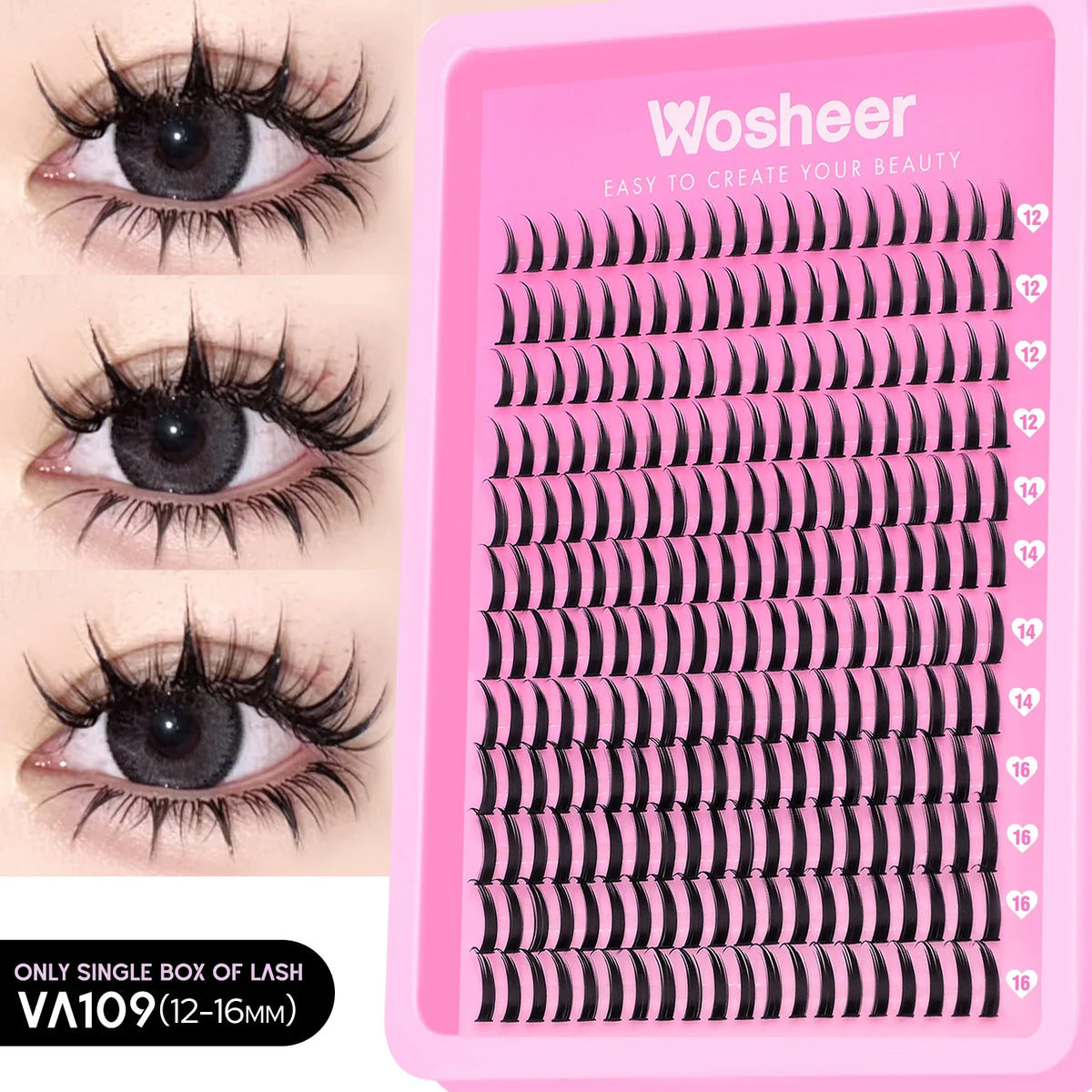 WOSHEER Spiky Manga Lash Cluster Kit