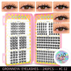 GROINNEYA Natural Lash Clusters | 320 Pieces
