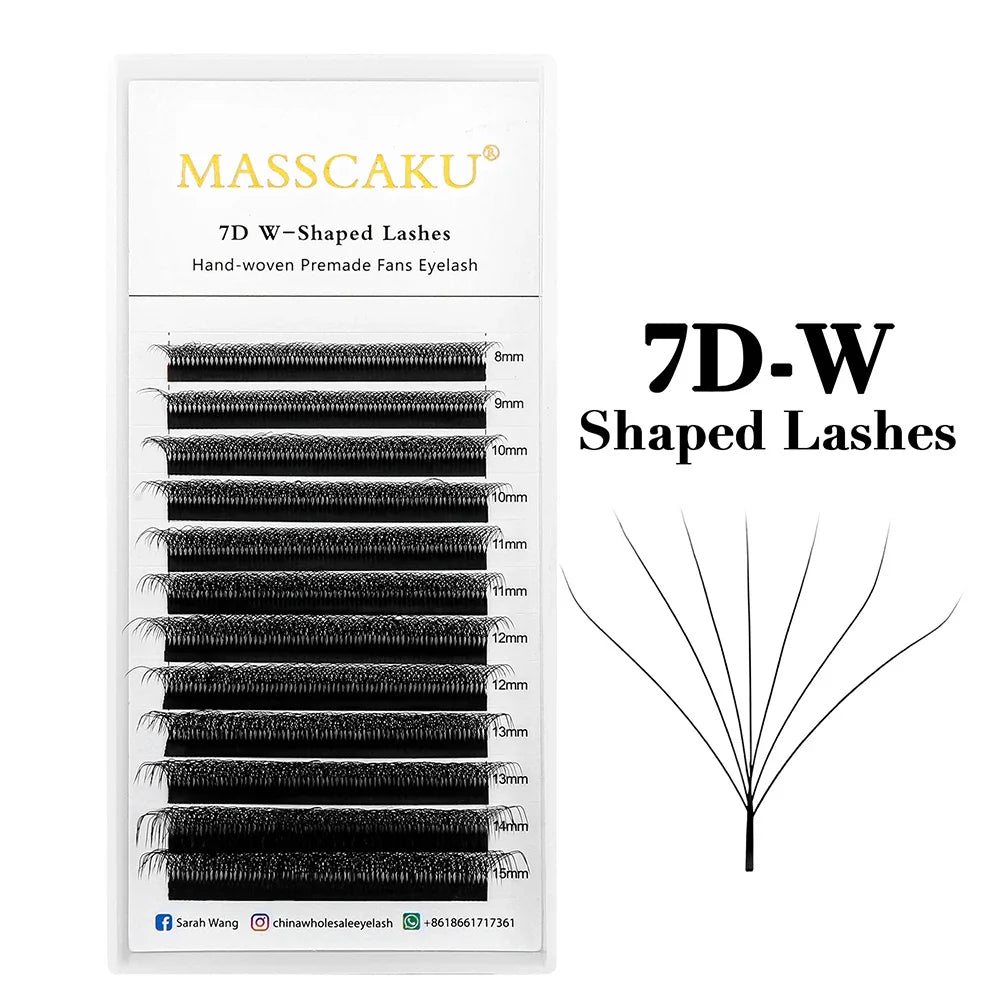 MASSCAKU W-Shape Lash Extensions | 12 Rows