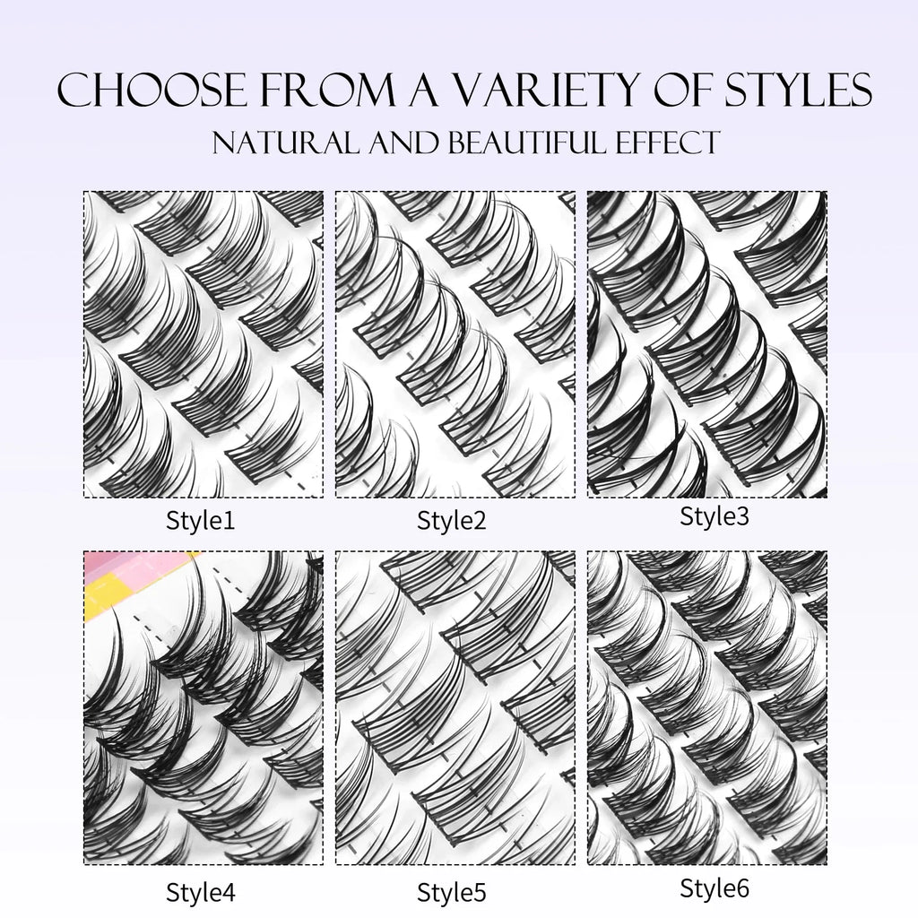 GROINNEYA Natural Lash Clusters | 320 Pieces
