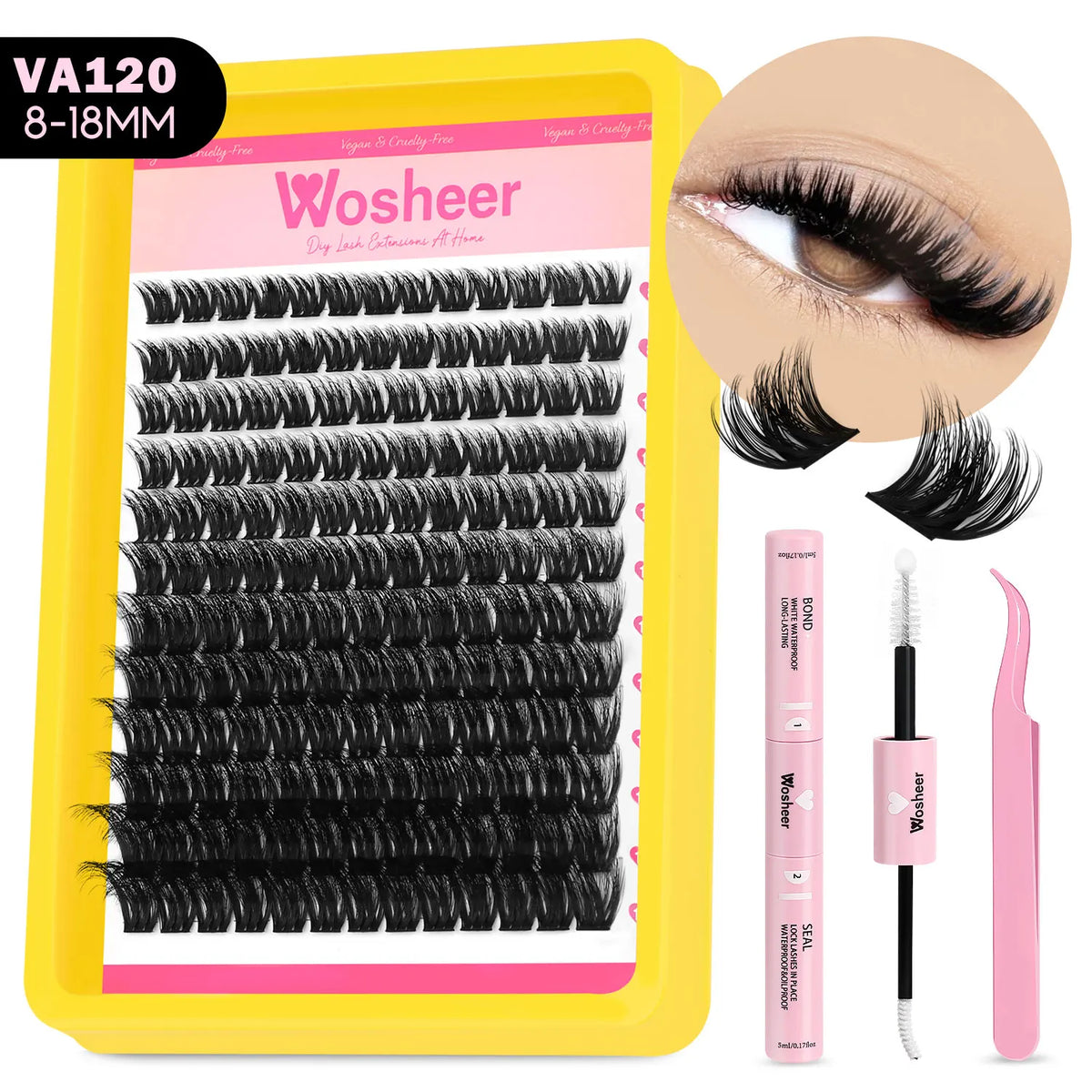 WOSHEER Spiky Manga Lash Cluster Kit