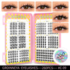 GROINNEYA Natural Lash Clusters | 320 Pieces