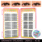 GROINNEYA Natural Lash Clusters | 320 Pieces
