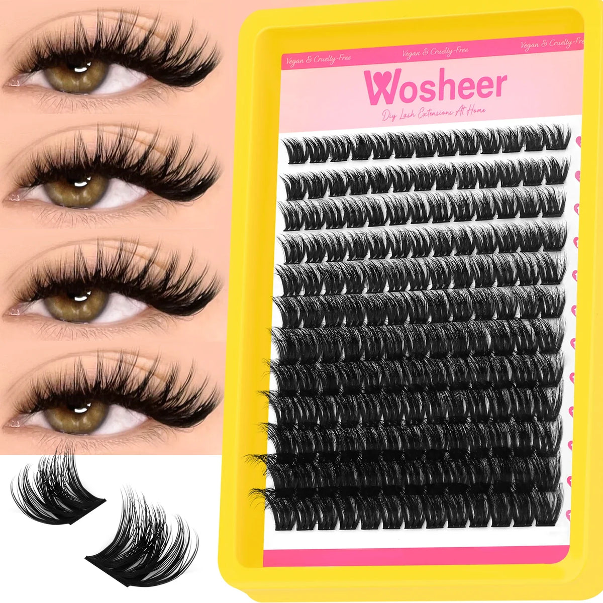 WOSHEER Spiky Manga Lash Cluster Kit