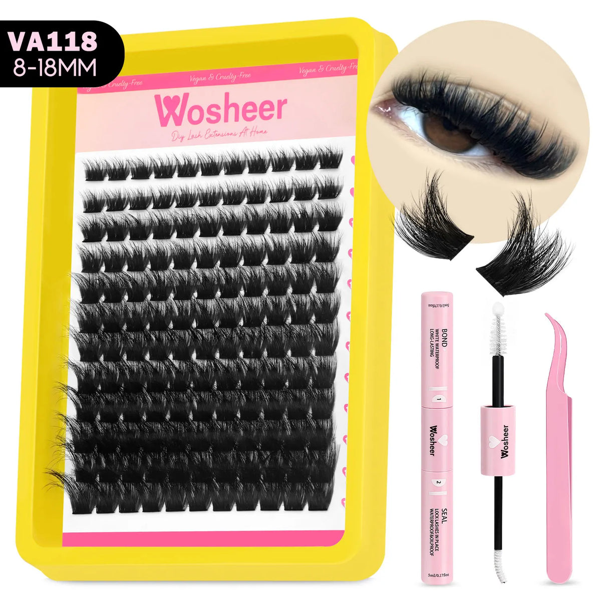 WOSHEER Spiky Manga Lash Cluster Kit