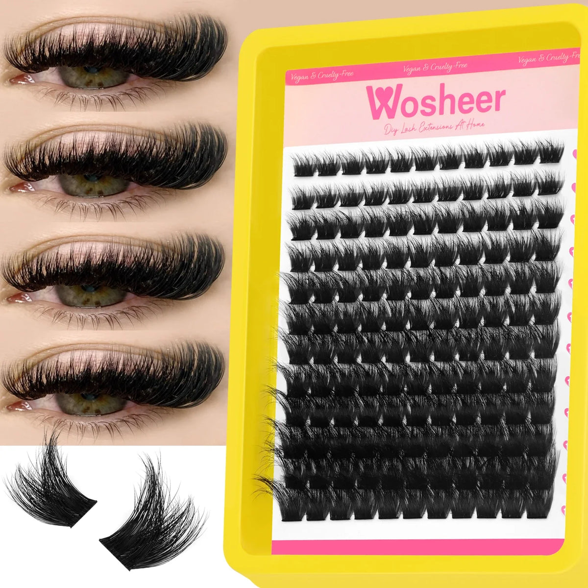 WOSHEER Spiky Manga Lash Cluster Kit