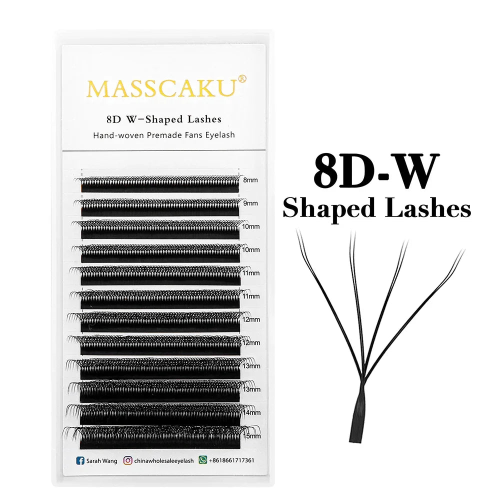 MASSCAKU W-Shape Lash Extensions | 12 Rows
