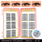 GROINNEYA Natural Lash Clusters | 320 Pieces