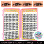 GROINNEYA Natural Lash Clusters | 320 Pieces