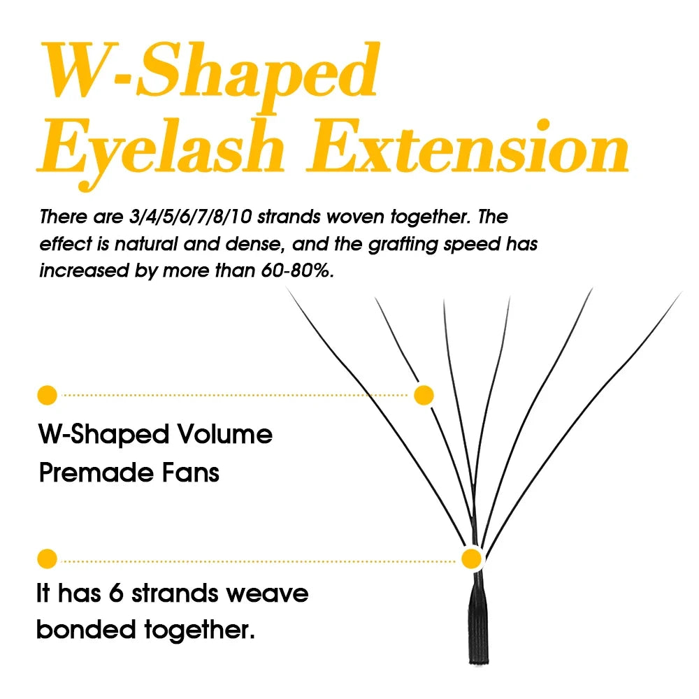MASSCAKU W-Shape Lash Extensions | 12 Rows