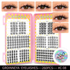 GROINNEYA Natural Lash Clusters | 320 Pieces