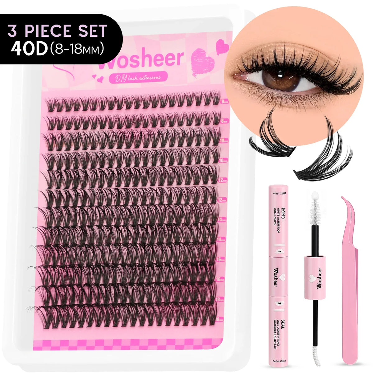 WOSHEER Spiky Manga Lash Cluster Kit