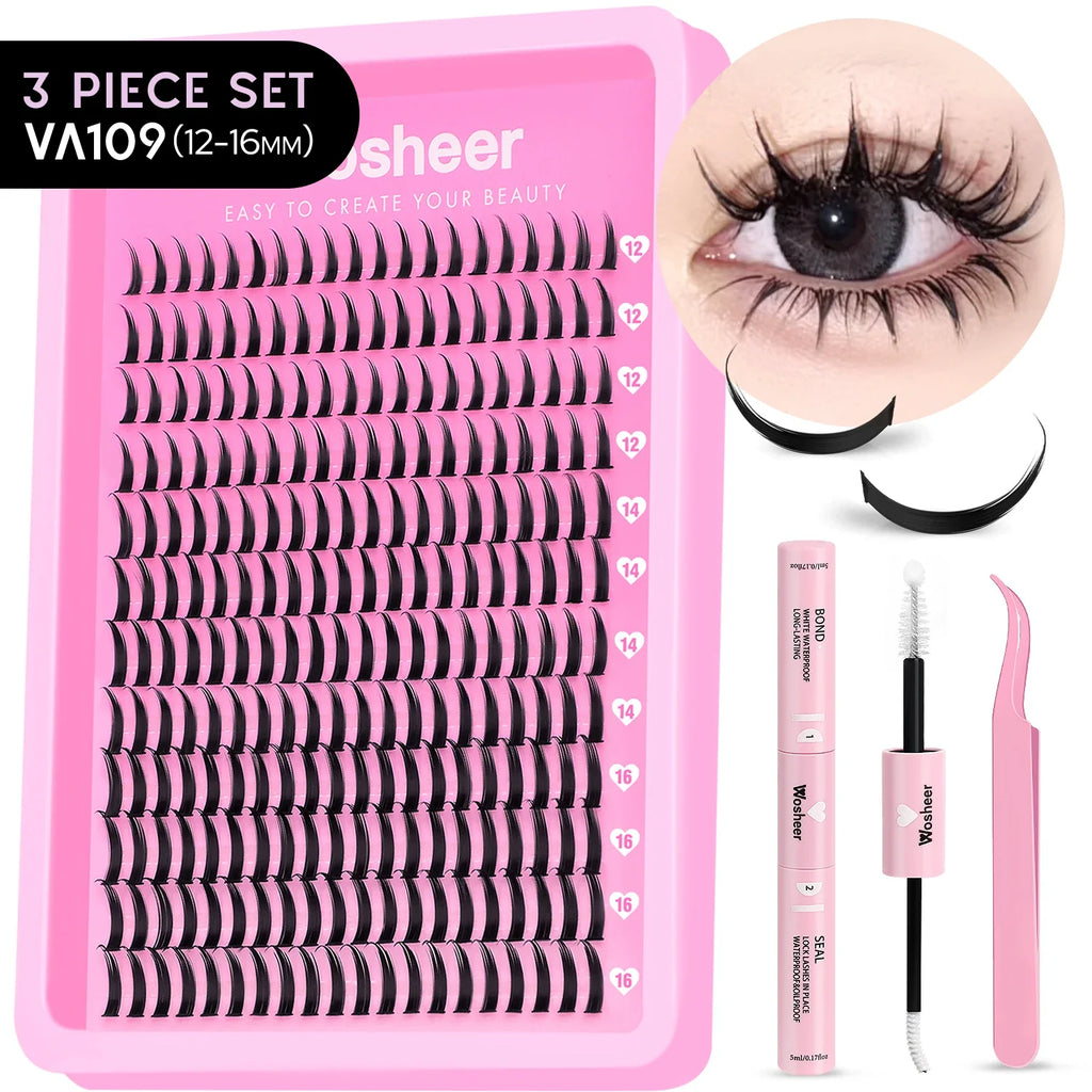 WOSHEER Spiky Manga Lash Cluster Kit