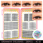 GROINNEYA Natural Lash Clusters | 320 Pieces