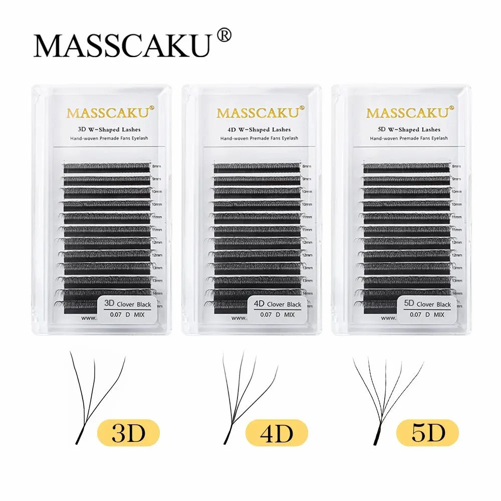 MASSCAKU W-Shape Lash Extensions | 12 Rows