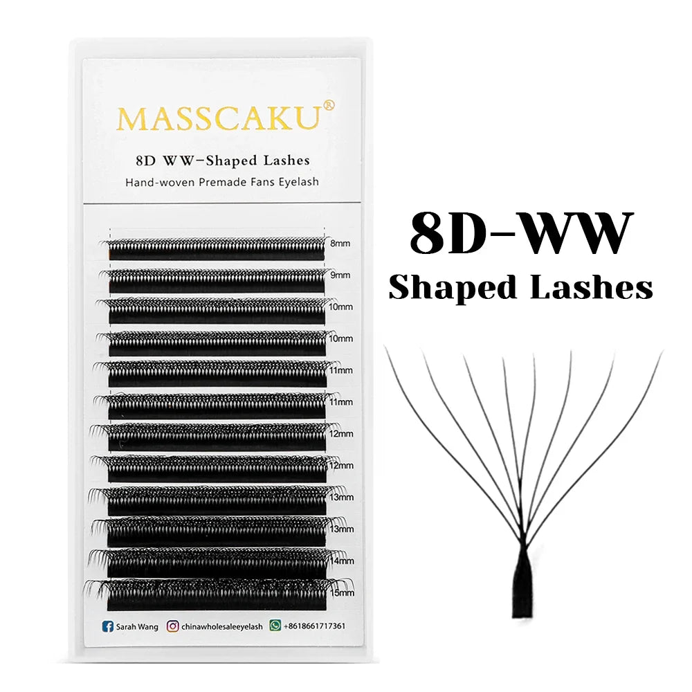 MASSCAKU W-Shape Lash Extensions | 12 Rows