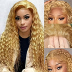 Honey Blonde Deep Wave Human Hair Lace Front Wig
