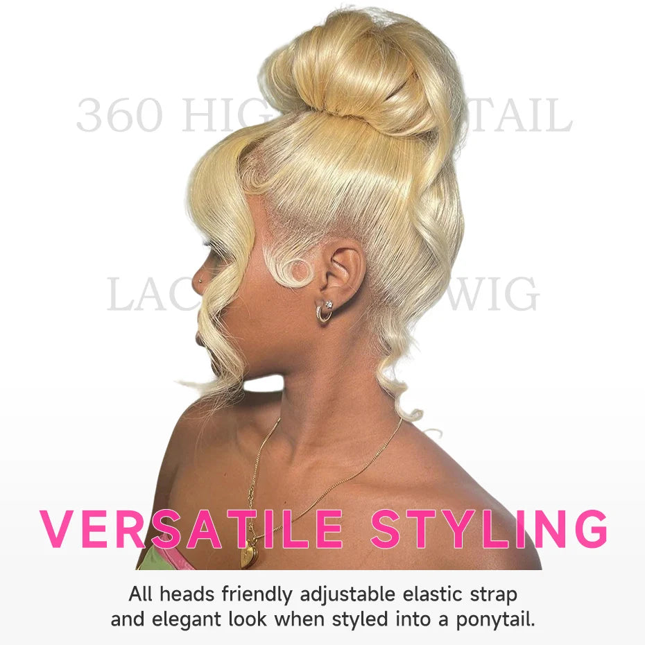 613 Blonde Bone Straight Human Hair Wig | 360 Lace